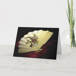 Cartão de Saudação do Ventilador Japonês