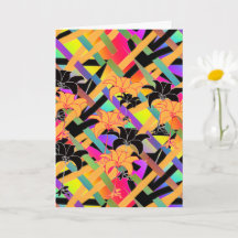 Cartão de Saudação Dobra Floral Entrelaçada