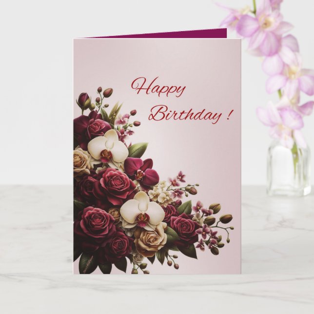 Cartão de saudação dobrado (Orquídea)