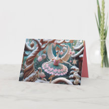 Cartão de saudação dobrado com cisnes dançantes