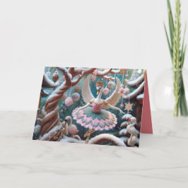 Cartão de saudação dobrado com cisnes dançantes