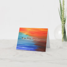 Cartão de Saudação Dobrado com imagem de Loons