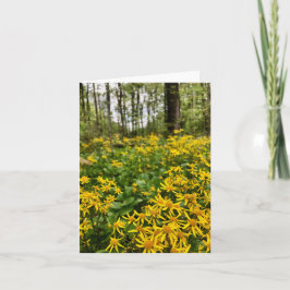 Cartão de saudação dobrado com motivo de floresta