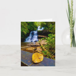 Cartão de saudação dobrado com motivo em cascata