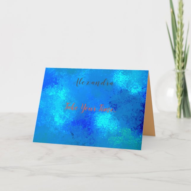 Cartão de saudação dobrado com sua foto e texto (Frente)