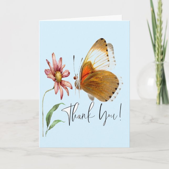 Cartão de Saudação Dobrado da Borboleta de Pincel (Frente)