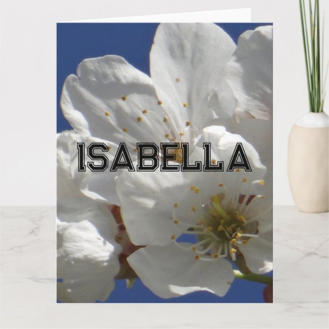 Cartão de Saudação Dobrado das Flores Brancas (Frente)