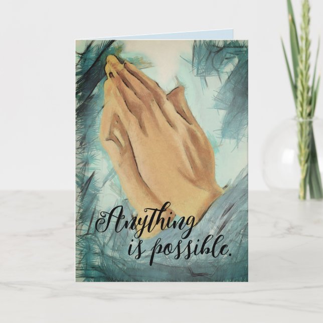 Cartão de Saudação Dobrado das Mãos (Frente)