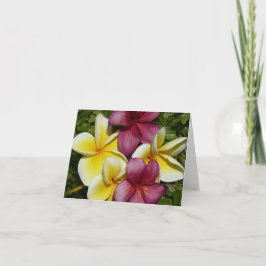 Cartão de Saudação Dobrado das Plumerias do Havaí 