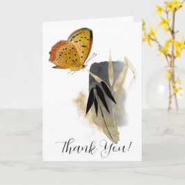 Cartão de saudação dobrado de borboleta e bambu