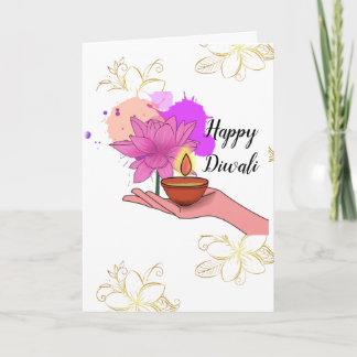 Cartão de Saudação Dobrado de Feliz Diwali
