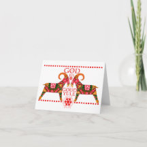 Cartão de Saudação Dobrado de Jul Bock, Natal esca