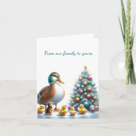 Cartão de Saudação Dobrado de Natal da Família de 
