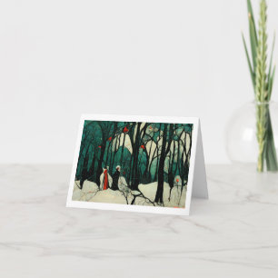 Cartão de Saudação Dobrado de Natal - Paisagem de