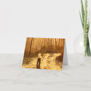 Cartão de Saudação Dobrado de Pesca de Voo