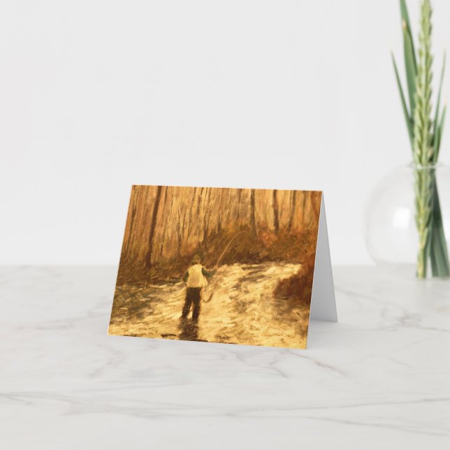 Cartão de Saudação Dobrado de Pesca de Voo (Frente)