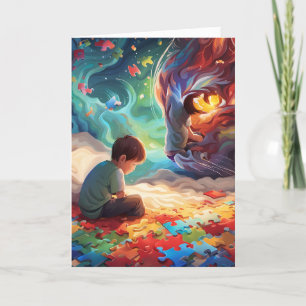 Cartão de Saudação Dobrado do Autismo