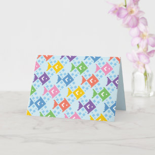 Cartão de Saudação Dobrado do Padrão de Peixe Colo