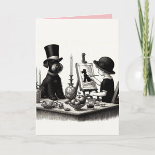 Cartão de Saudação Dobrado do Schnauzer