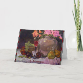 Cartão de saudação dobrado em "Lembrança"