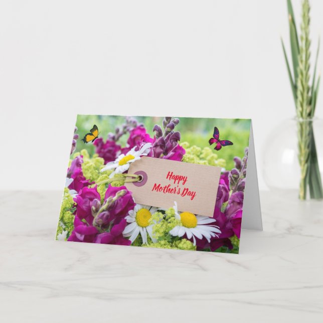 Cartão de saudação dobrado pelo dia de as mães (Frente)