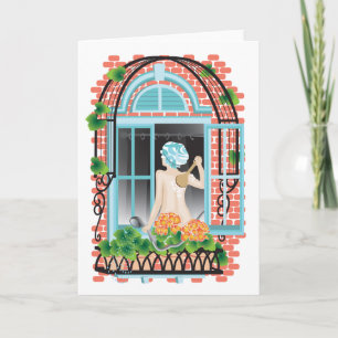 Cartão de Saudação Dobrado "Plantas de Amarragem"