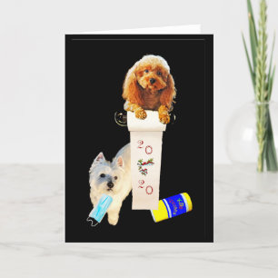 Cartão de saudação dobrado que representa as alegr