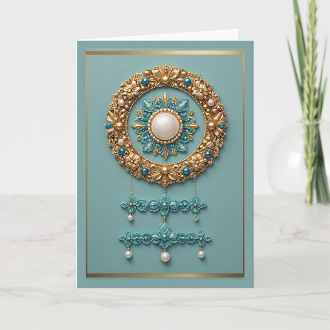 Cartão de saudação dobrado standard de 5" x 7" (Frente)