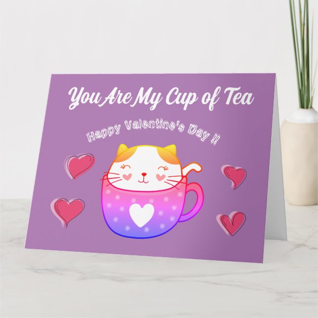 Cartão de Saudação Dobrado - você é o meu chá (Frente)