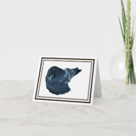 Cartão de saudação dobrável - Corvo no telhado de