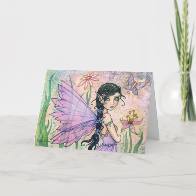 Cartão de Saudação Doce Fada de Dia de os namorado (Frente)