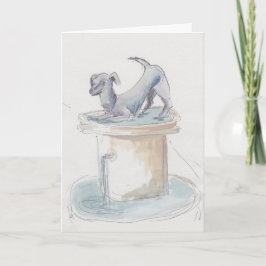 Cartão de Saudação "Dog Watercolor Sketch/London"