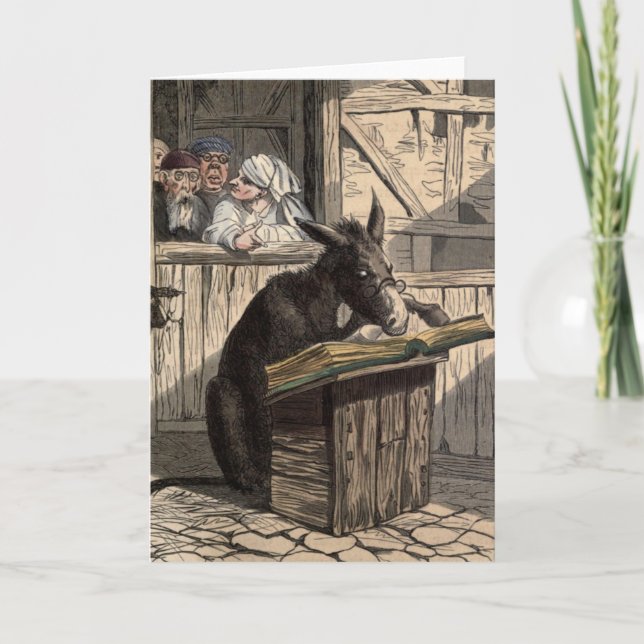 Cartão de saudação "Donkey Aprendido" (Frente)