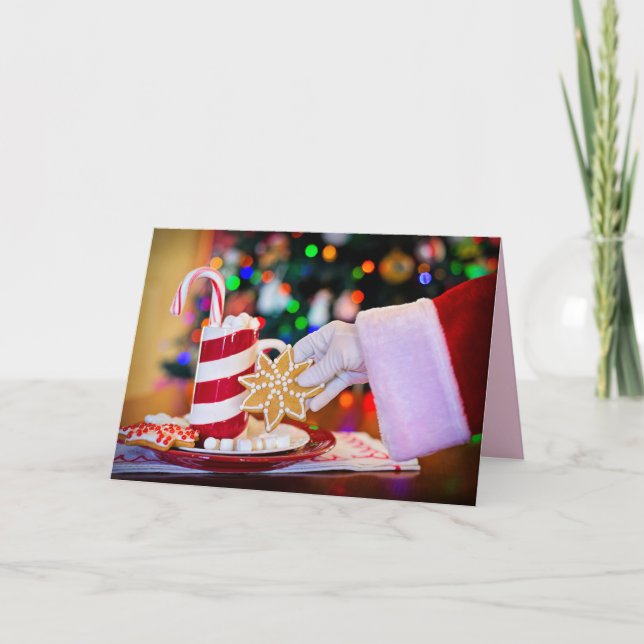 cartão de saudação dos biscoitos santa claus (Frente)