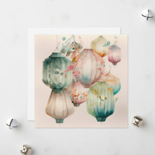 Cartão de Saudação dos Lanternas de Papel