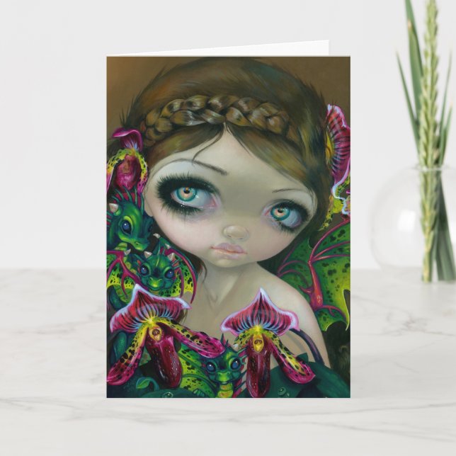 Cartão de saudação "Dragão Orquídeo" (Frente)