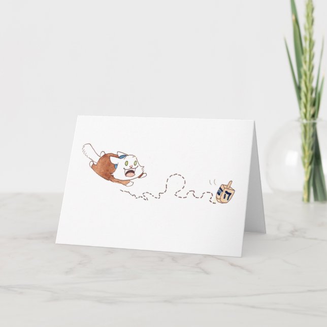 Cartão de Saudação Dreidel de Lupin (Frente)