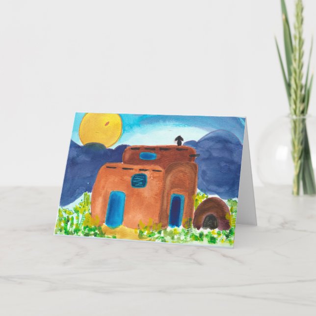 Cartão de saudação El Adobe New Mexico (Frente)