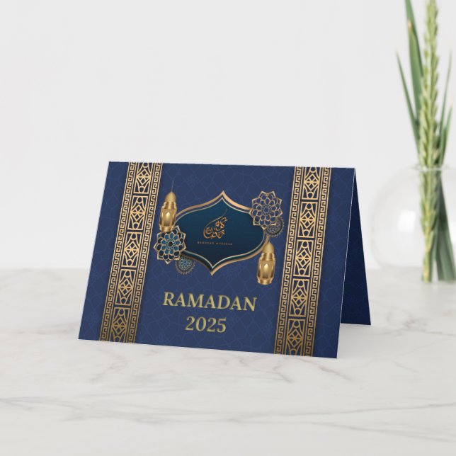 Cartão de Saudação Elegante Ramadan Kareem 2025 (Frente)