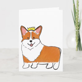 Cartão de saudação em branco com cão corgi real