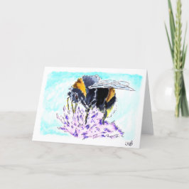 Cartão de saudação em branco da Abelha Bumble