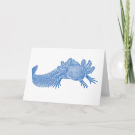 Cartão de Saudação em Branco de Axolote - AZUL