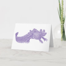 Cartão de Saudação em Branco de Axolote - ROXO