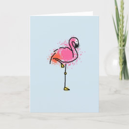 Cartão de saudação em branco de flamingo