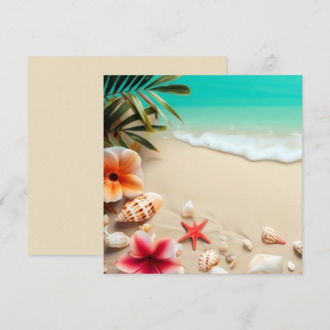 Cartão de Saudação em Branco dos Tesouros de Praia (Frente/Verso)