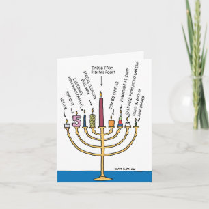 Cartão de Saudação Engraçado Chanukah - Velas Meno