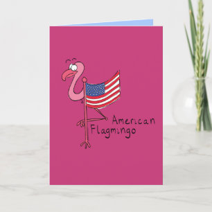Cartão de Saudação Engraçado Flamingo, Bandeira Am