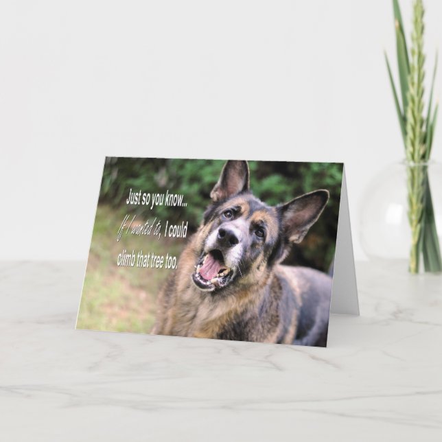 Cartão de saudação engraçado para cães German shep (Frente)