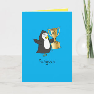 Cartão de Saudação Engraçado Penguin
