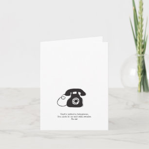 Cartão de Saudação Escolar Antigo Telefone